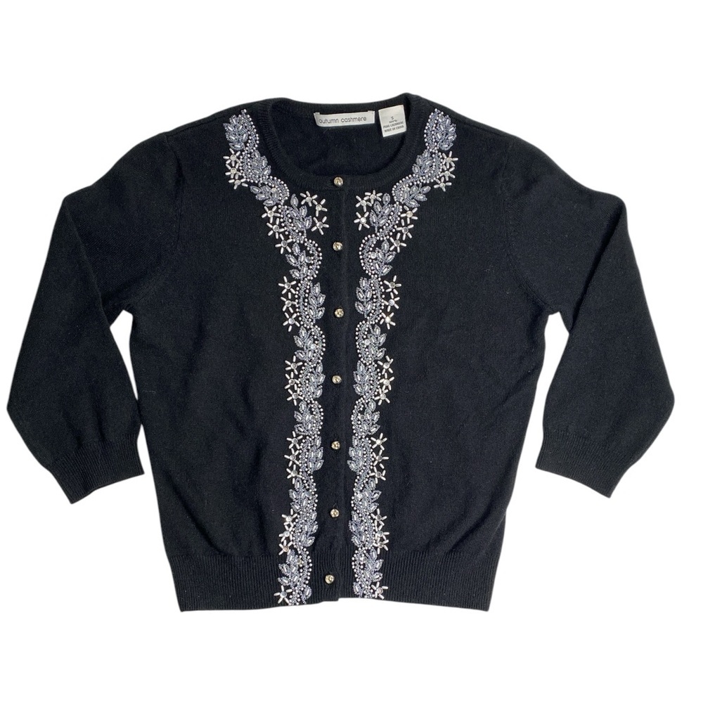Autumn‎ Cashmere Black Beaded Cardigan